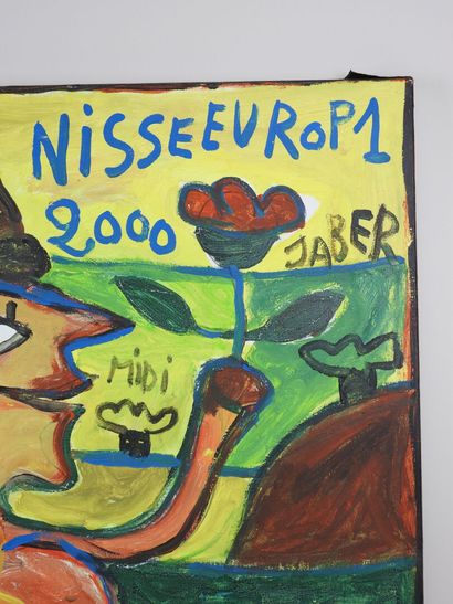 JABER (1938-2021).
Africa Nisse Europ1 2000.
Huile...