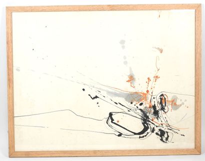 École française, XXe.
Composition abstraite.
Aquarelle...