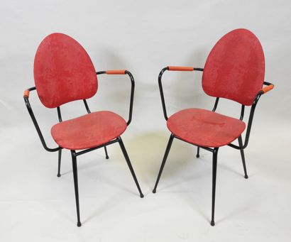 Jacques HITIER (1917-1999).
Paire de chaises...