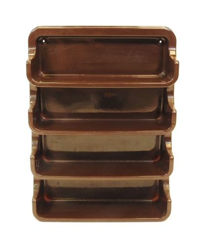 Étagère murale en plastique moulé marron...