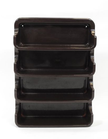 Étagère murale en plastique moulé marron...