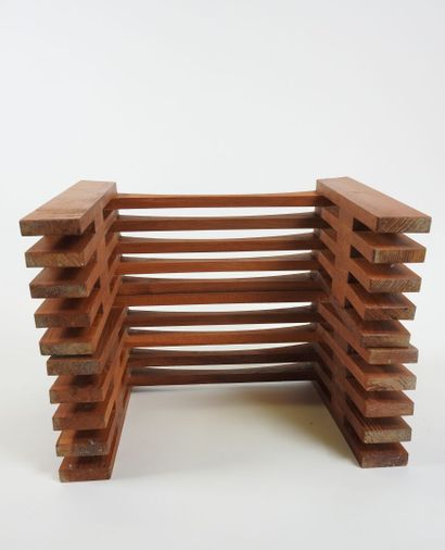 Alain GAUBERT (XXe).
Paire de tabourets en...