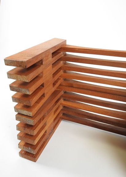 Alain GAUBERT (XXe).
Paire de tabourets en...