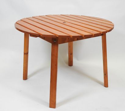 Table d'extérieur circulaire en planche de...