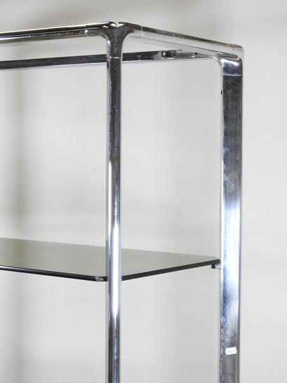Étagère rectangulaire en métal chromé à quatre...