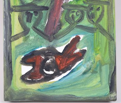 JABER (1938-2021).
Visage.
Huile sur toile...