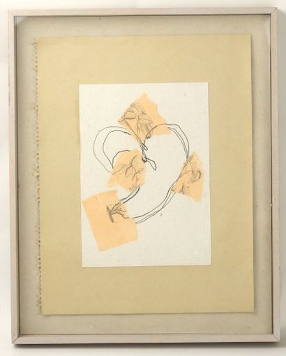 École XXe.
Dessin contrecollé et rehaussé...