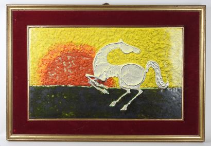 École du XXe.
Le cheval.
Plaque de céramique...