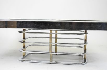 Table basse rectangulaire à plateau en verre...
