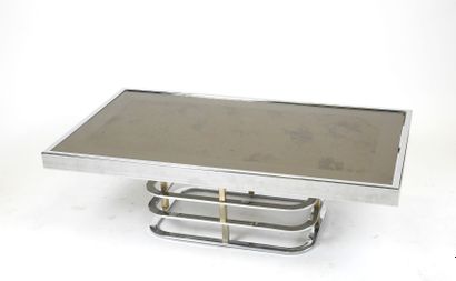 Table basse rectangulaire à plateau en verre...