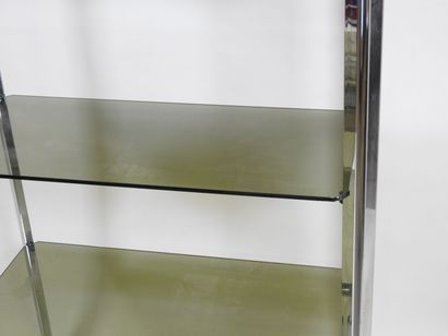 Étagère rectangulaire en métal chromé à quatre...