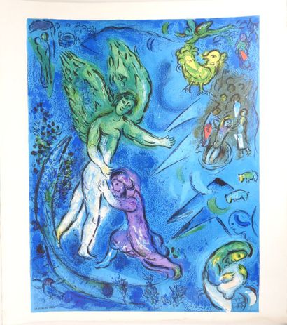 Marc CHAGALL (1887-1985).
La lutte de Jacob...