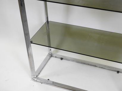 Étagère rectangulaire en métal chromé à quatre...