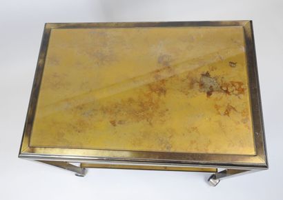Desserte roulante rectangulaire en laiton...