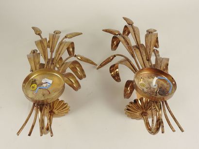 Paire d'appliques à un bras de lumière en...