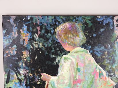 Eugène BEGARAT (né en 1943).
Kimono vert....