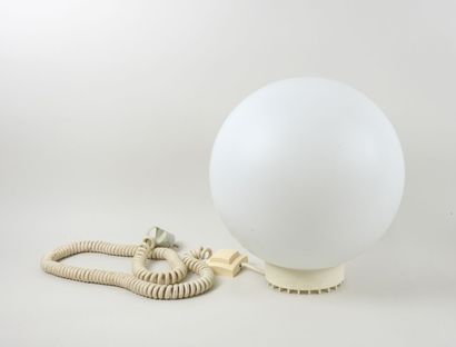 Lampe boule en verre opaque blanc à poser,...