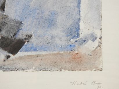 André BESSE (1922-2004).
Carré bleu
Aquarelle...