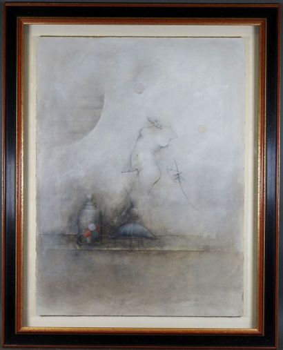 École XXe.
Etude de corps.
Crayon et pastel...