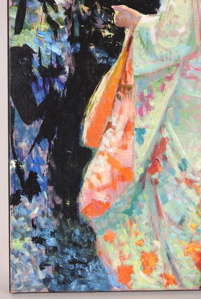 Eugène BEGARAT (né en 1943).
Kimono vert....