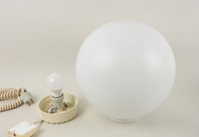Lampe boule en verre opaque blanc à poser,...