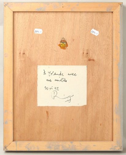 École XXe.
Dessin contrecollé et rehaussé...