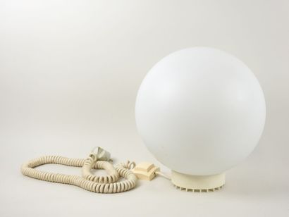 Lampe boule en verre opaque blanc à poser,...