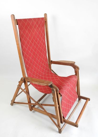 CLAIRITEX, XXe.
Chaise longue de paquebot...