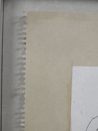 École XXe.
Dessin contrecollé et rehaussé...