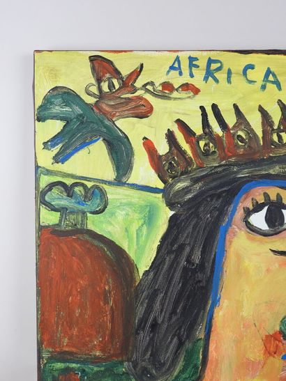 JABER (1938-2021).
Africa Nisse Europ1 2000.
Huile...