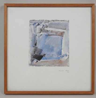 André BESSE (1922-2004).
Carré bleu
Aquarelle...