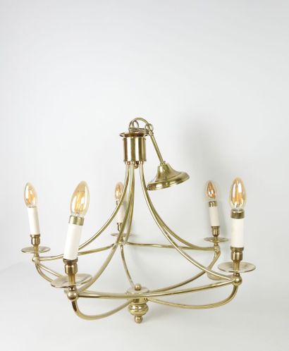 Lustre de forme corbeille à cinq bras de...