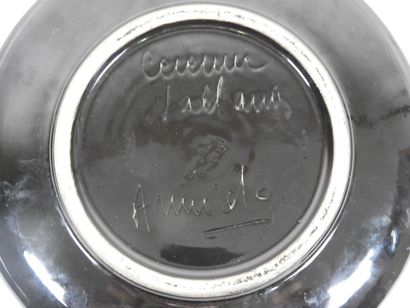 Atelier CERENNE à VALLAURIS, XXe. 
Assiette...