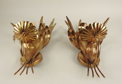 Paire d'appliques à un bras de lumière en...