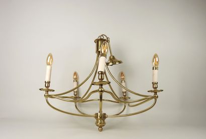 Lustre de forme corbeille à cinq bras de...