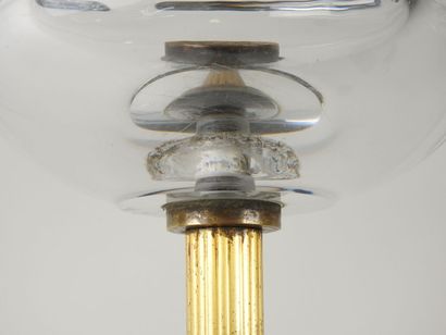 Cendrier circulaire en cristal monté sur...