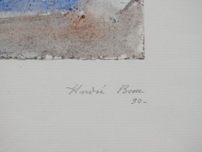 André BESSE (1922-2004).
Carré bleu
Aquarelle...