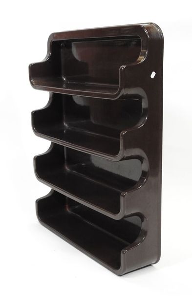Étagère murale en plastique moulé marron...