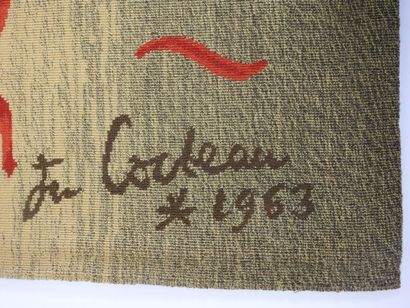 Jean COCTEAU (1889 - 1963), d'après.
Le Caducée.
Tapisserie...