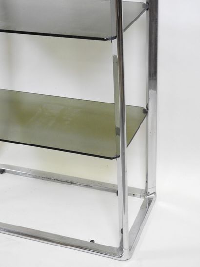 Étagère rectangulaire en métal chromé à quatre...