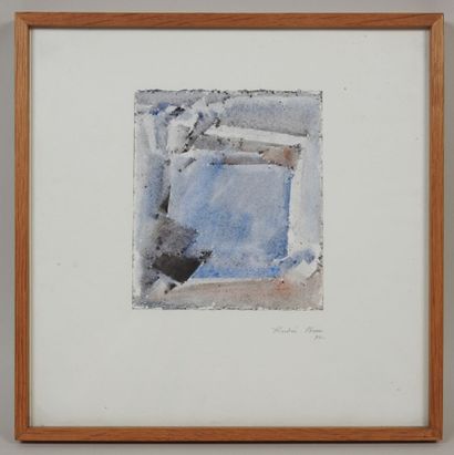 André BESSE (1922-2004).
Carré bleu
Aquarelle...
