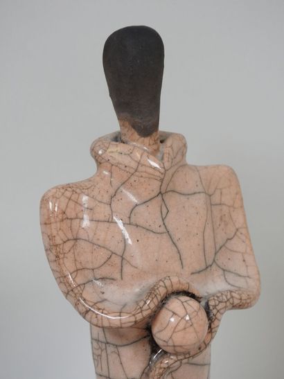 JALLIER (XXe).
Sculpture en céramique vernissée...