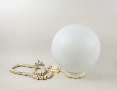 Lampe boule en verre opaque blanc à poser,...