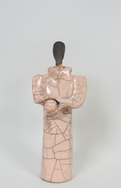 JALLIER (XXe).
Sculpture en céramique vernissée...