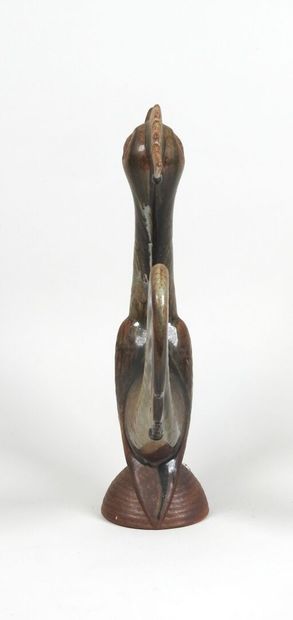 André BODIN (XXe). 
Sculpture de coq en céramique...