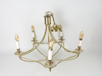 Lustre de forme corbeille à cinq bras de...