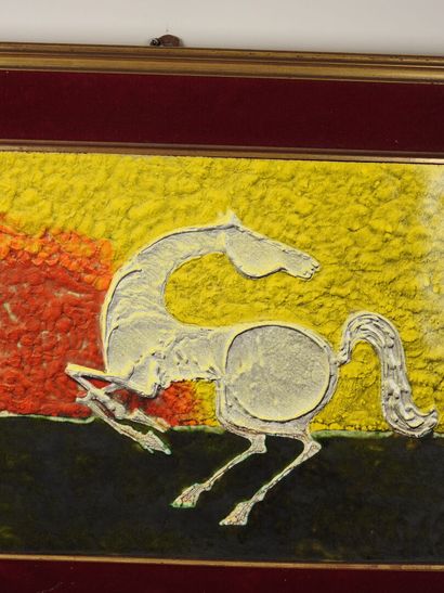 École du XXe.
Le cheval.
Plaque de céramique...
