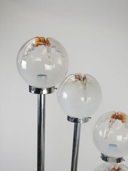 MAZZEGA MURANO.
Lampadaire à cinq lumières,...