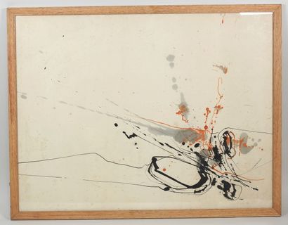 École française, XXe.
Composition abstraite.
Aquarelle...
