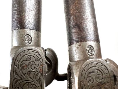 Belgium, circa 1840-50.
Pair of small percussion,...